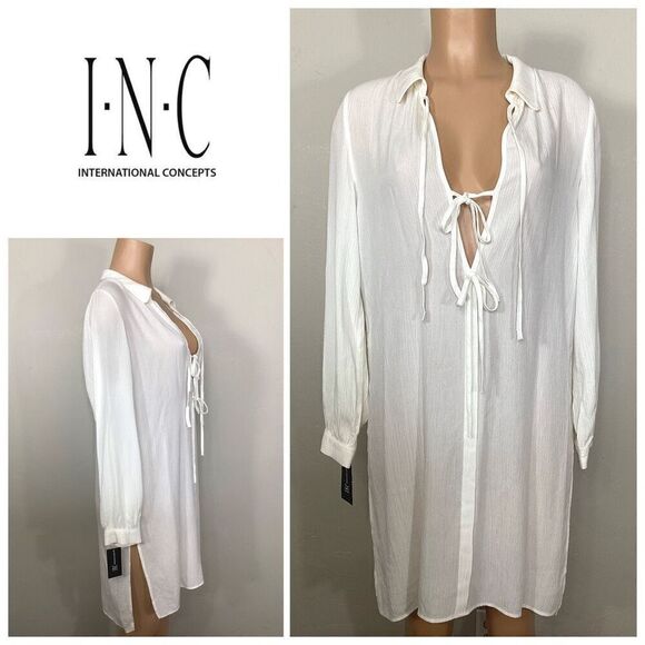 New. International concepts Ivory crepe cover up. Medium. Retails $99 - Picture 1 of 8